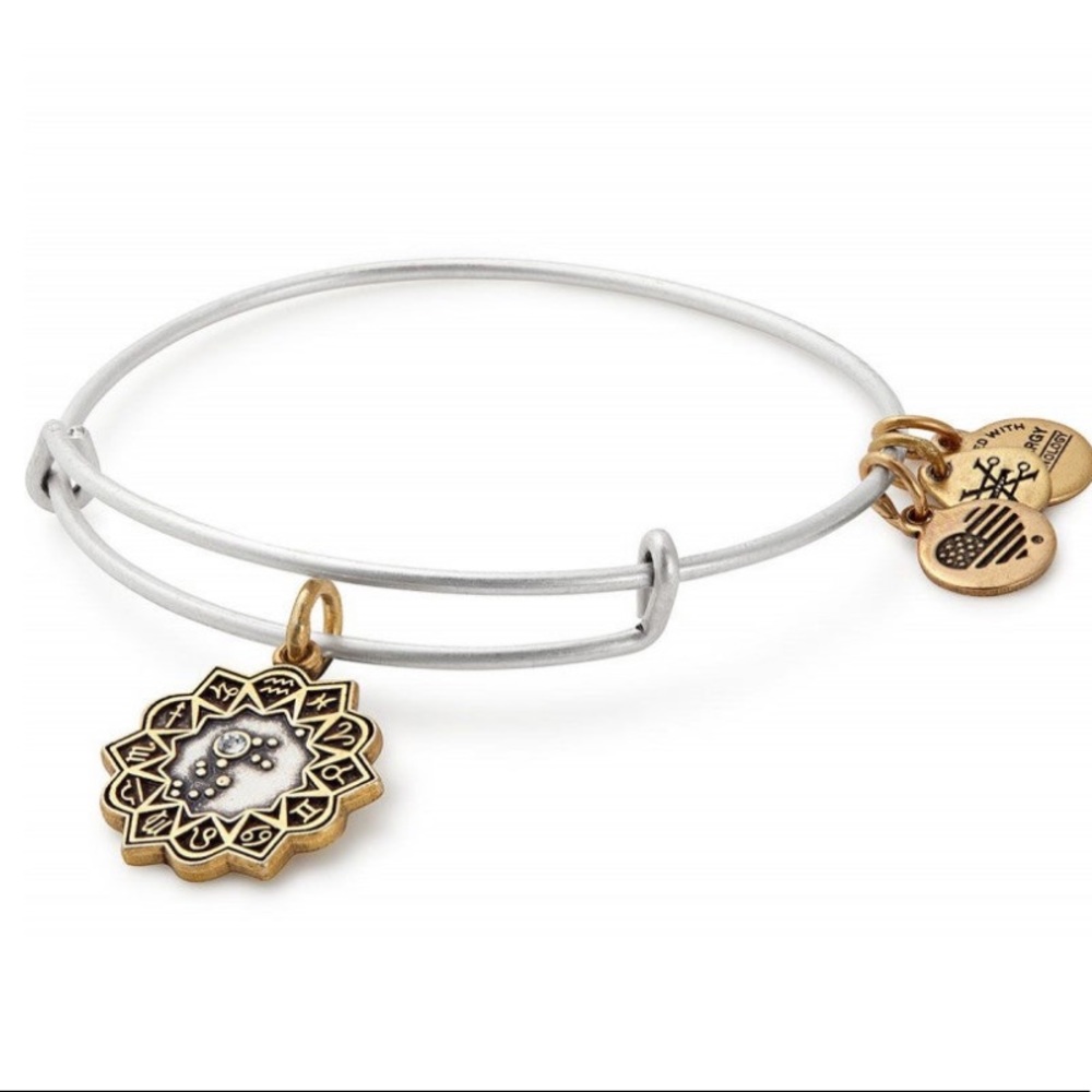 Alex and Ani Two Tone Aquarius Charm Bangle